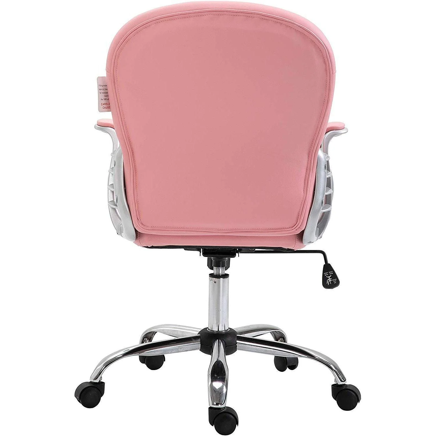 Pink Faux Leather Chesterfield Swivel Chair - Image 6