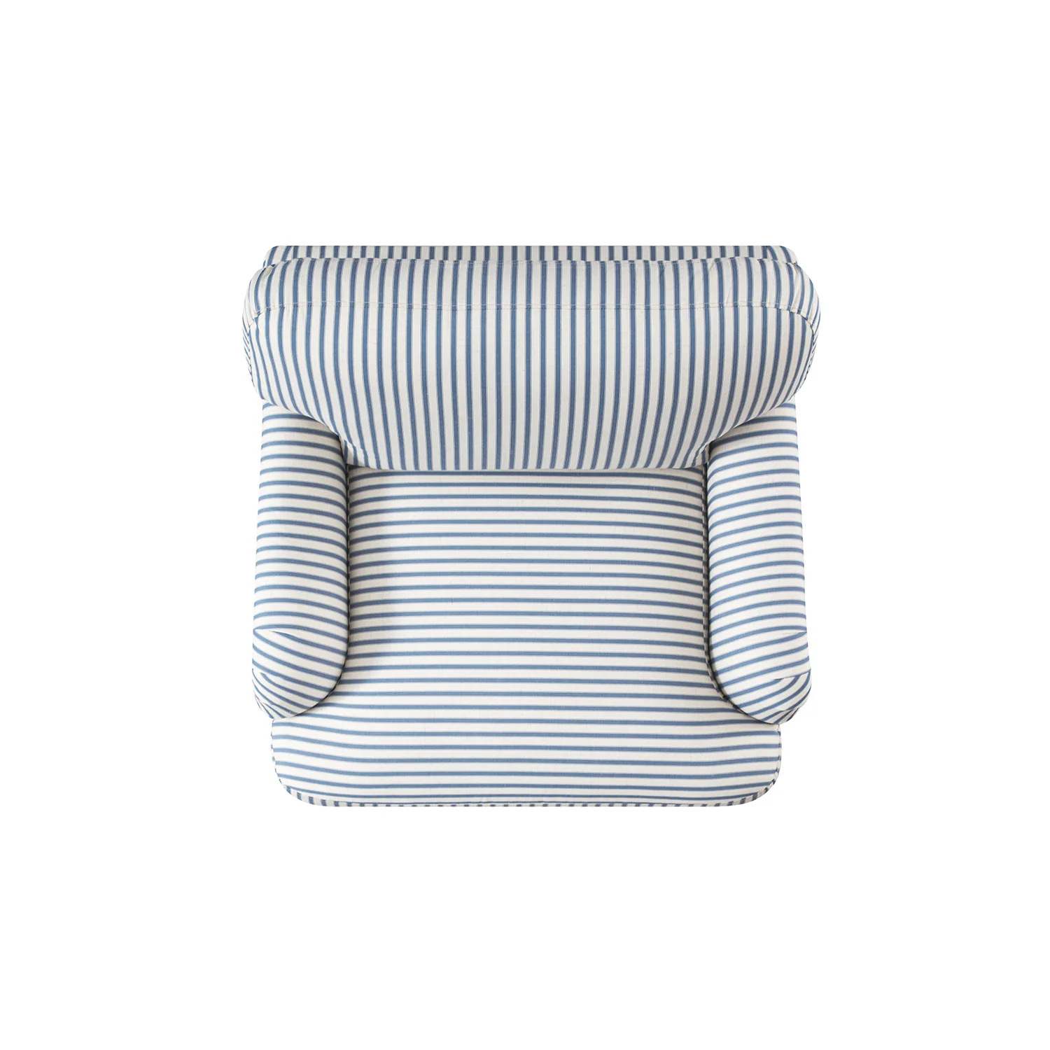 Daphnis Blue Striped Linen Blend Sofa, 1-Seater - Image 12