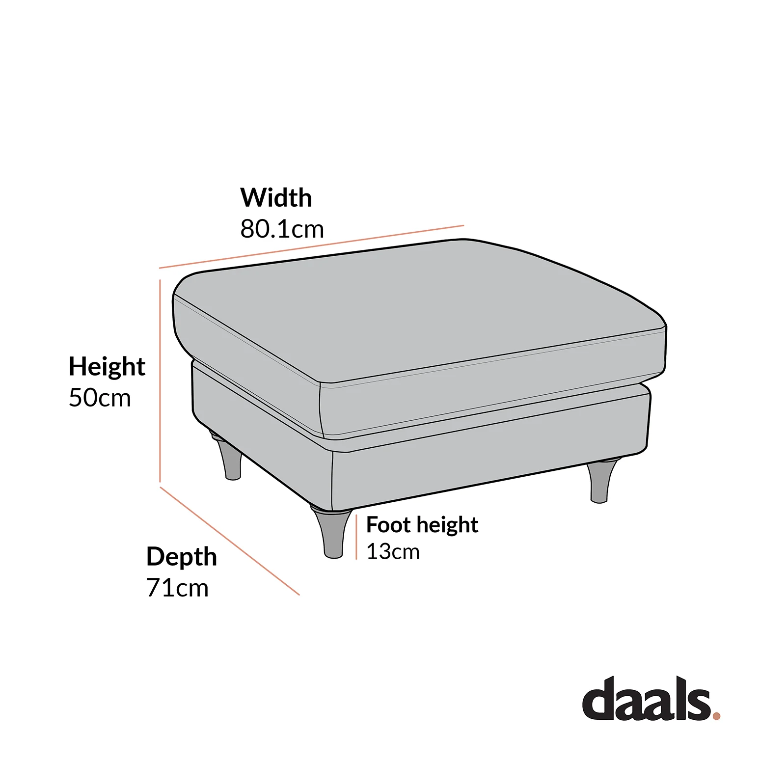 Daphnis Cinnamon Velvet Sofa, Footstool - Image 6