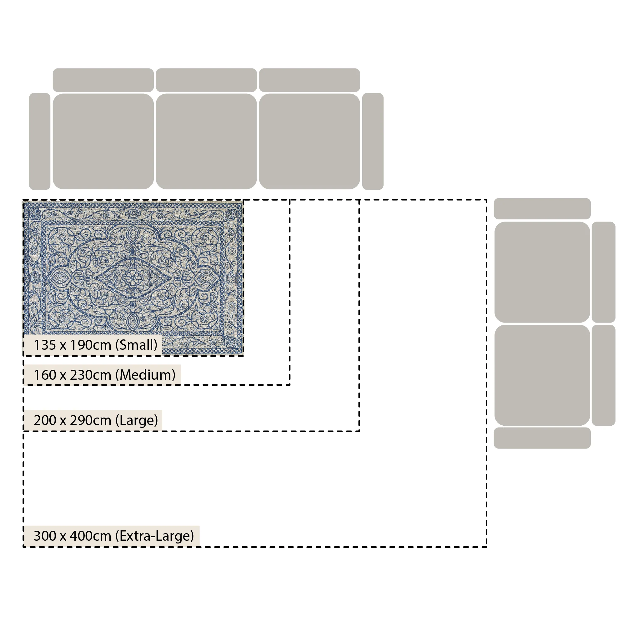 Eden Blue Leaf Traditional Hand Tufted Wool Rug - Image 5