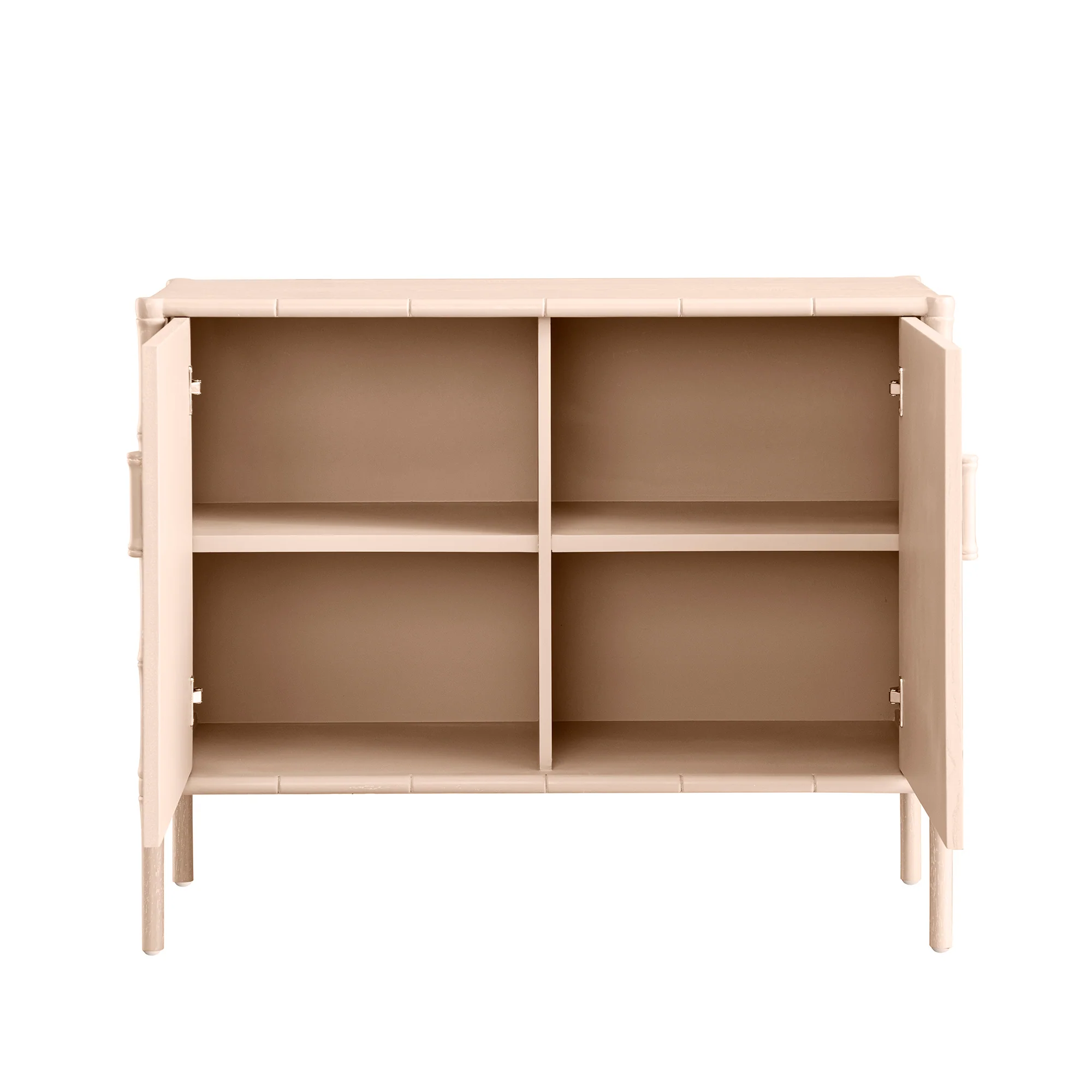 Elstowe Faux Bamboo Small Sideboard, Nude Pink - Image 4