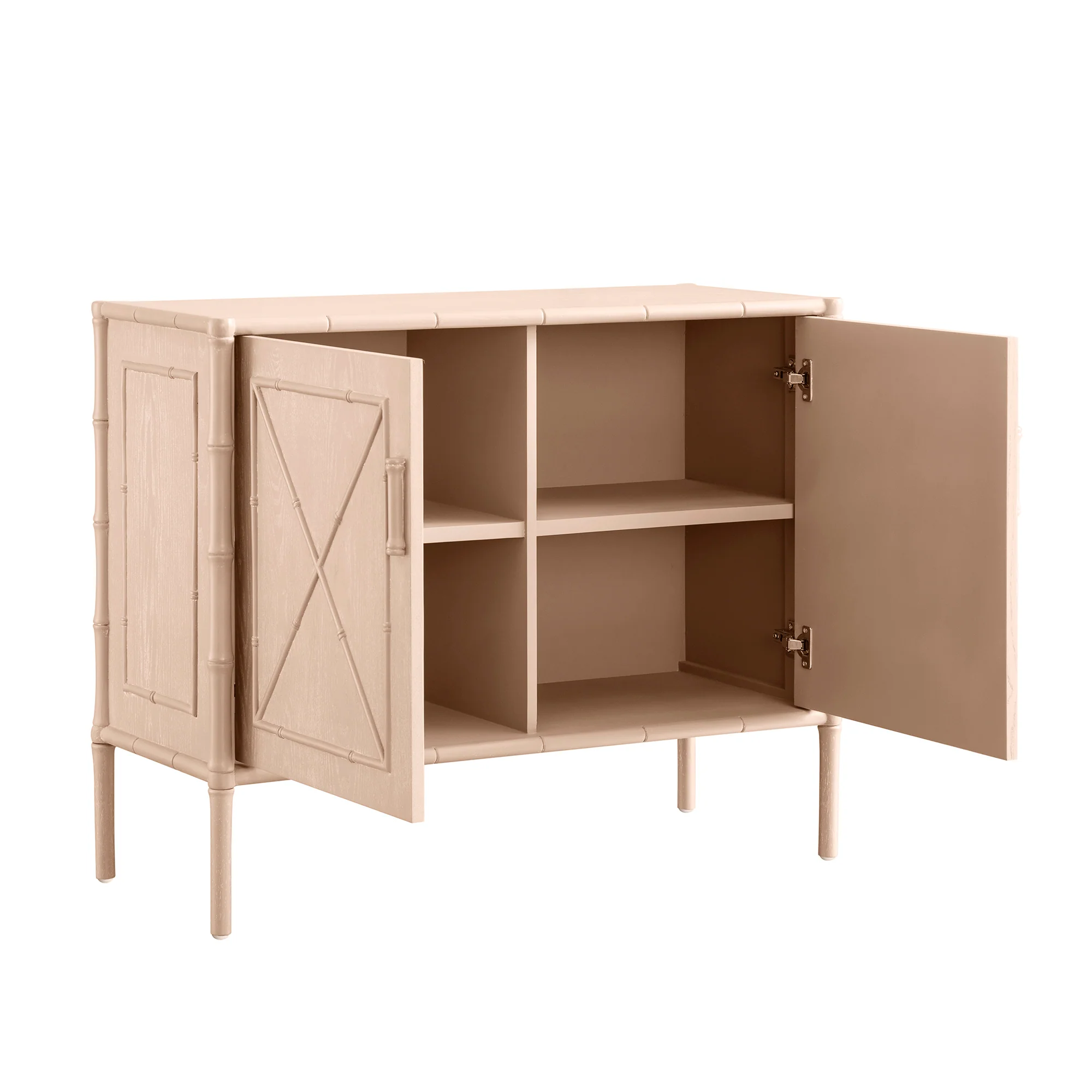Elstowe Faux Bamboo Small Sideboard, Nude Pink - Image 5