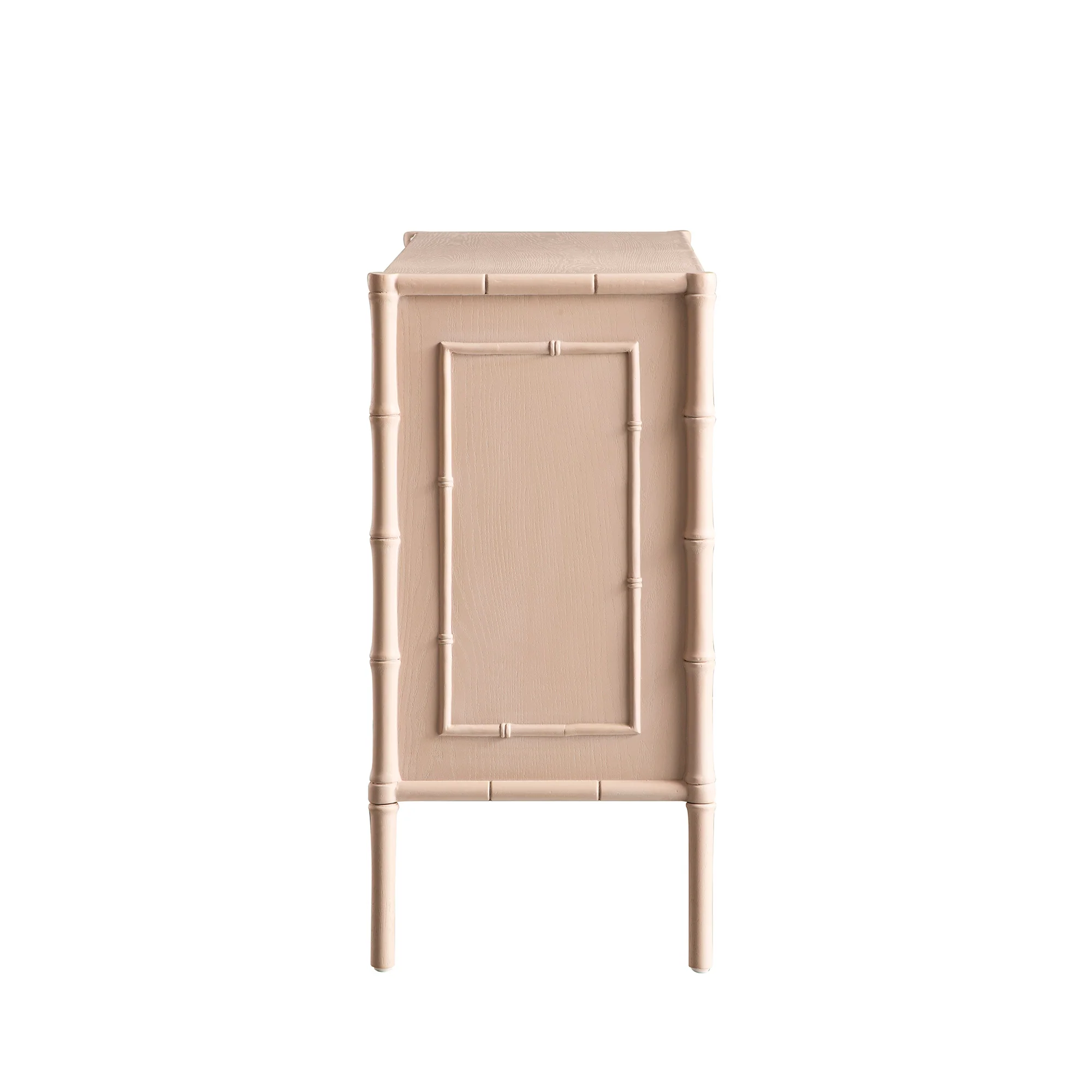 Elstowe Faux Bamboo Small Sideboard, Nude Pink - Image 6