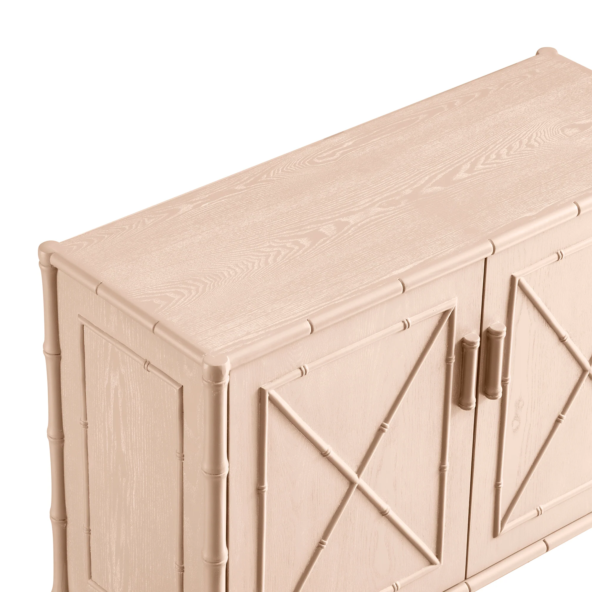 Elstowe Faux Bamboo Small Sideboard, Nude Pink - Image 9