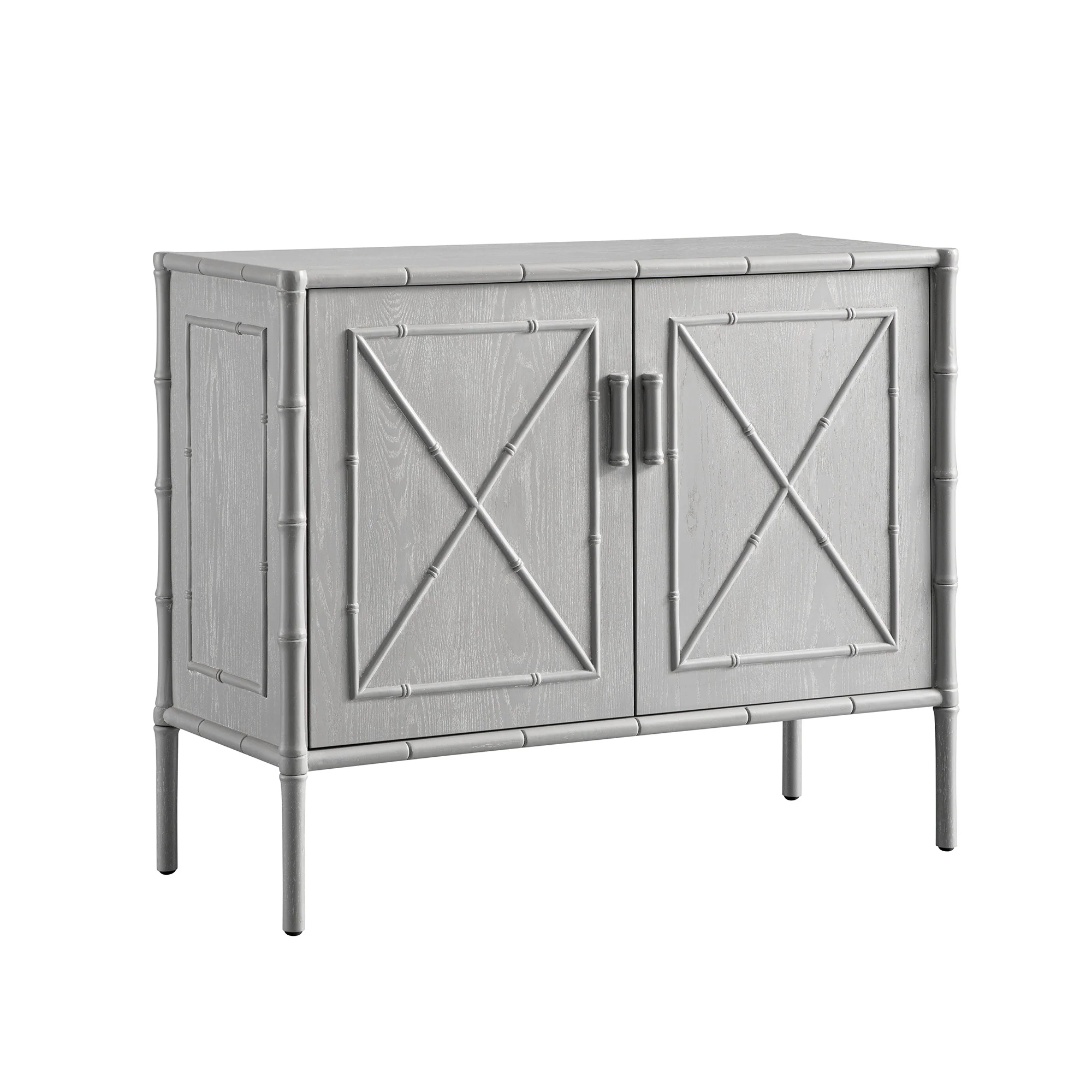 Elstowe Faux Bamboo Small Sideboard, Warm Grey - Image 2