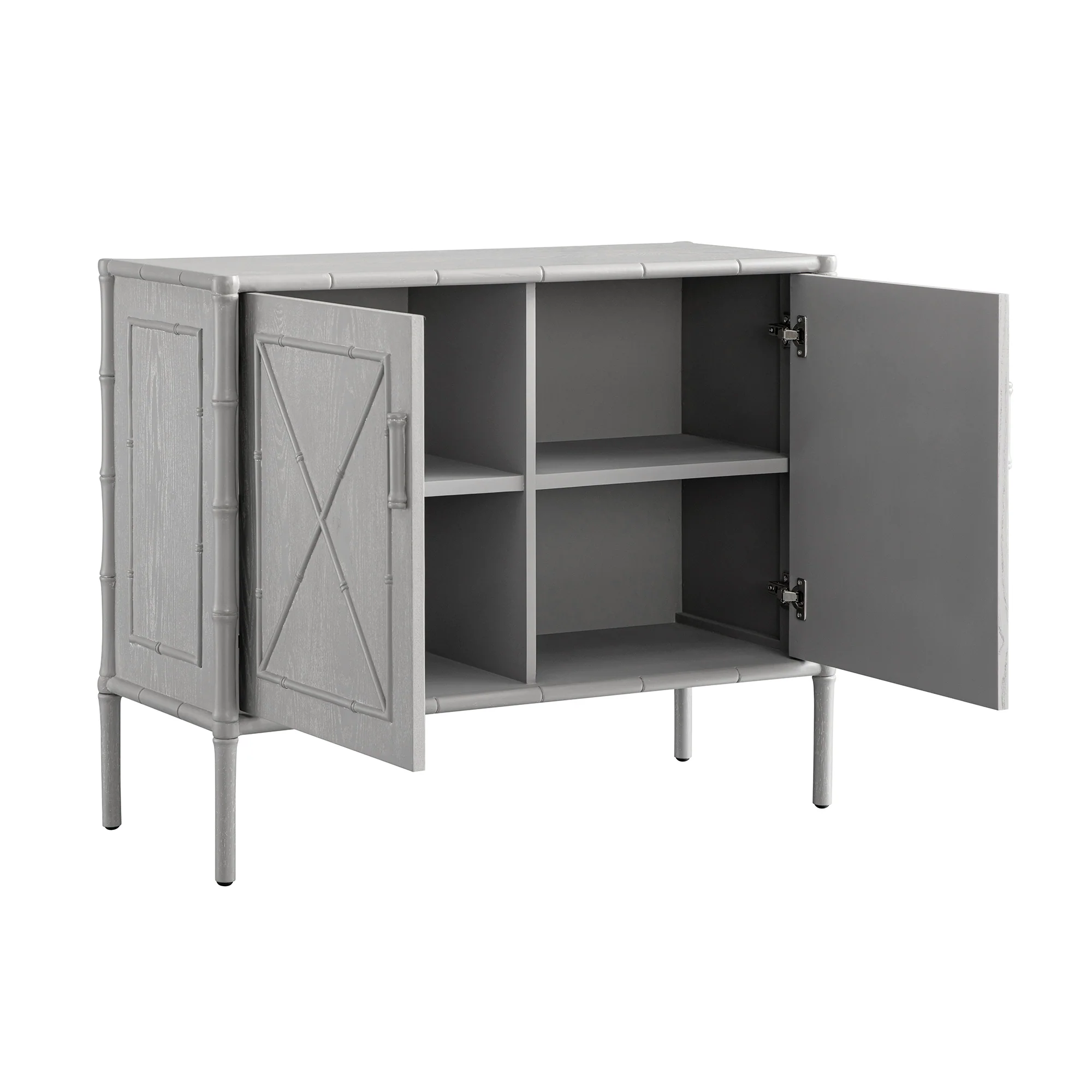 Elstowe Faux Bamboo Small Sideboard, Warm Grey - Image 4