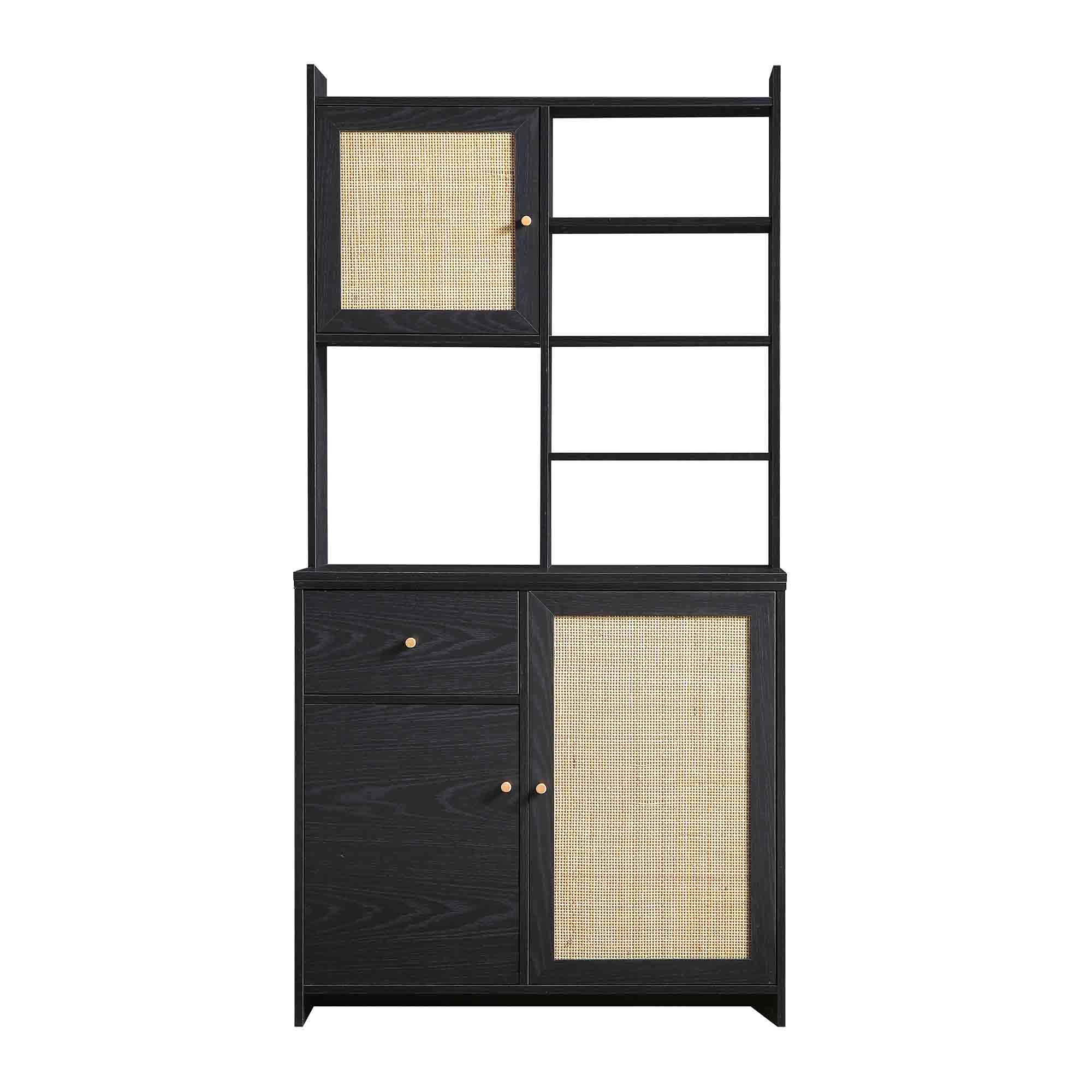 Frances Woven Rattan Dresser, Black - Image 4