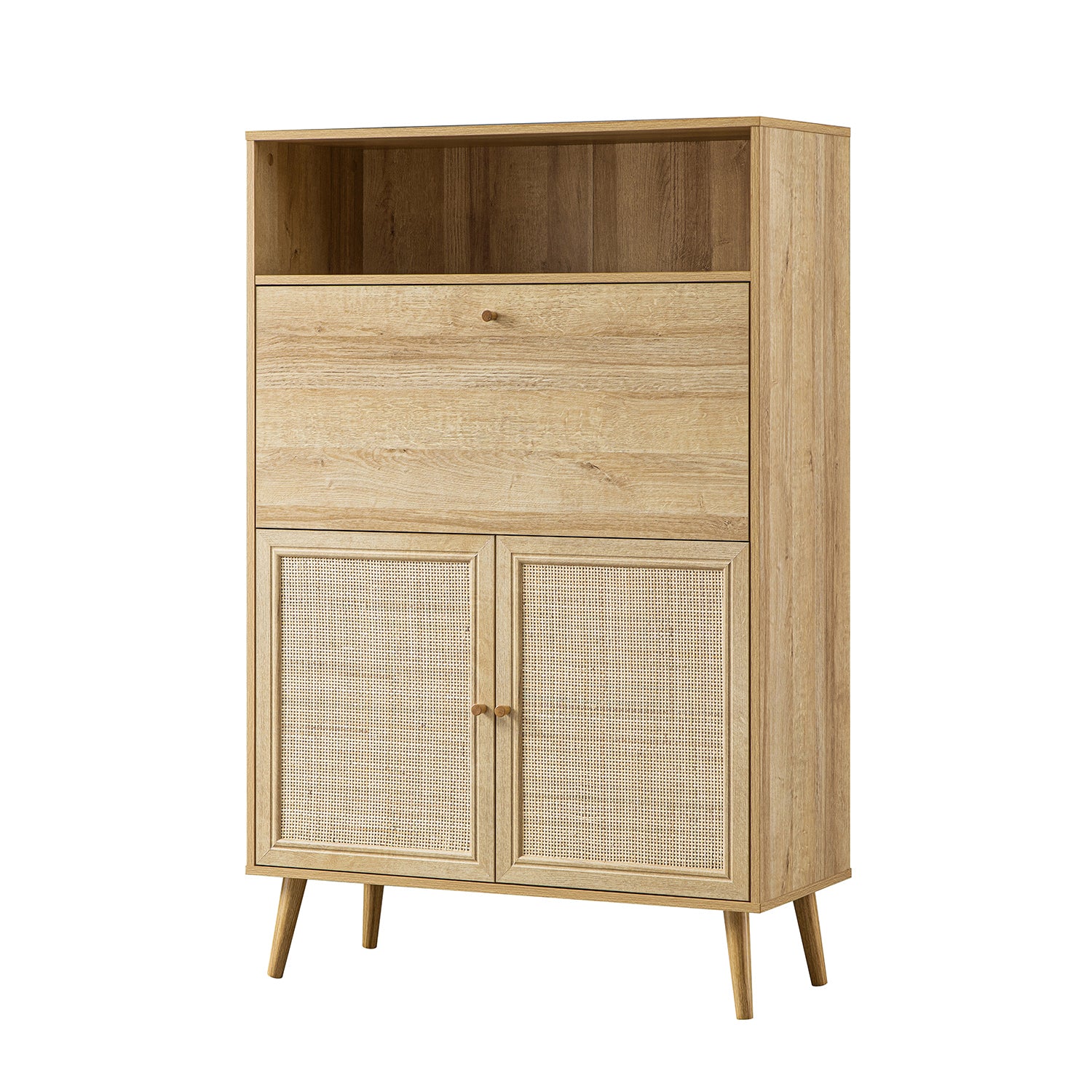 Frances Woven Rattan Writing Bureau, Natural - Image 2