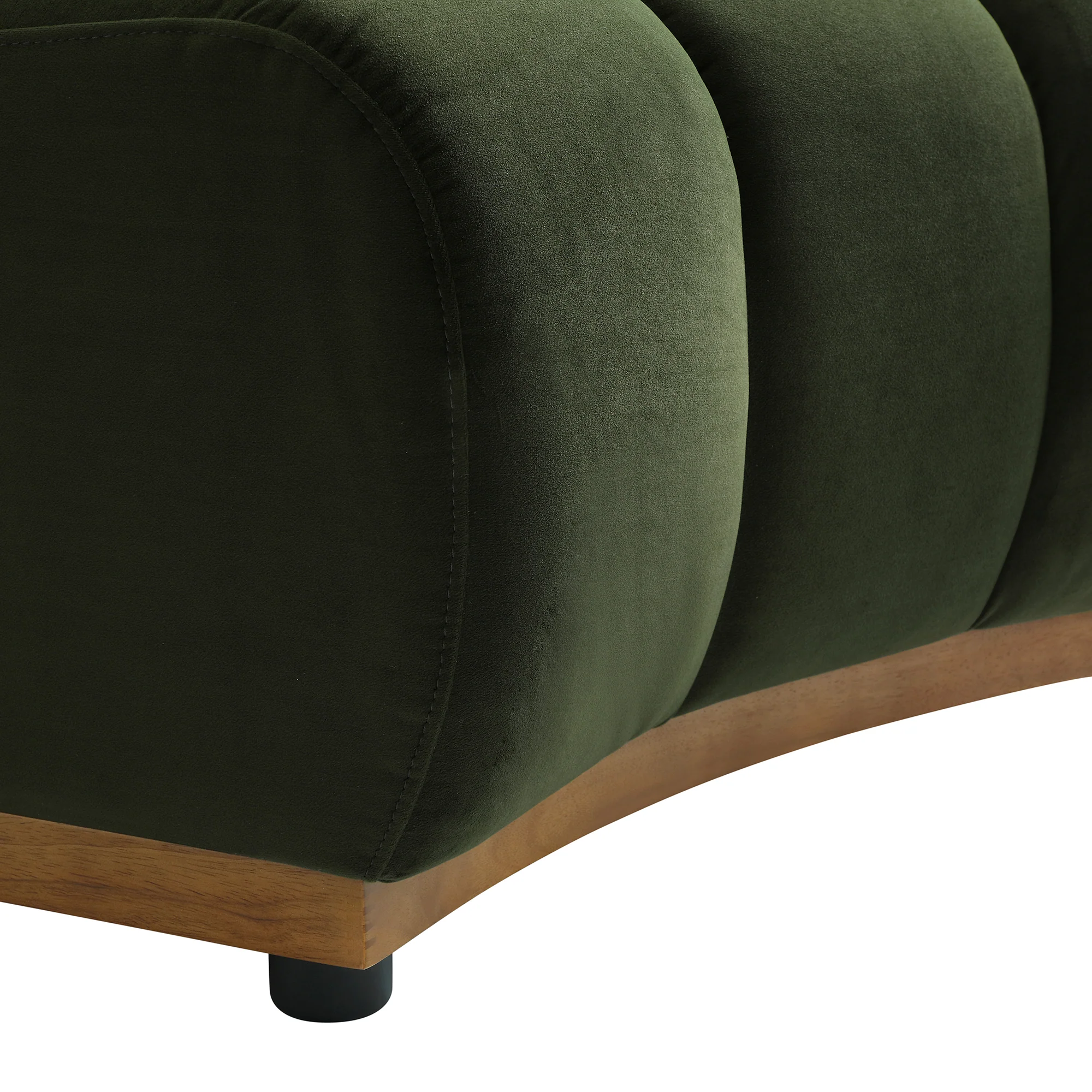Granvia Moss Green Velvet Modular Sofa, 3-Seater L-Shaped Sofa - Image 7