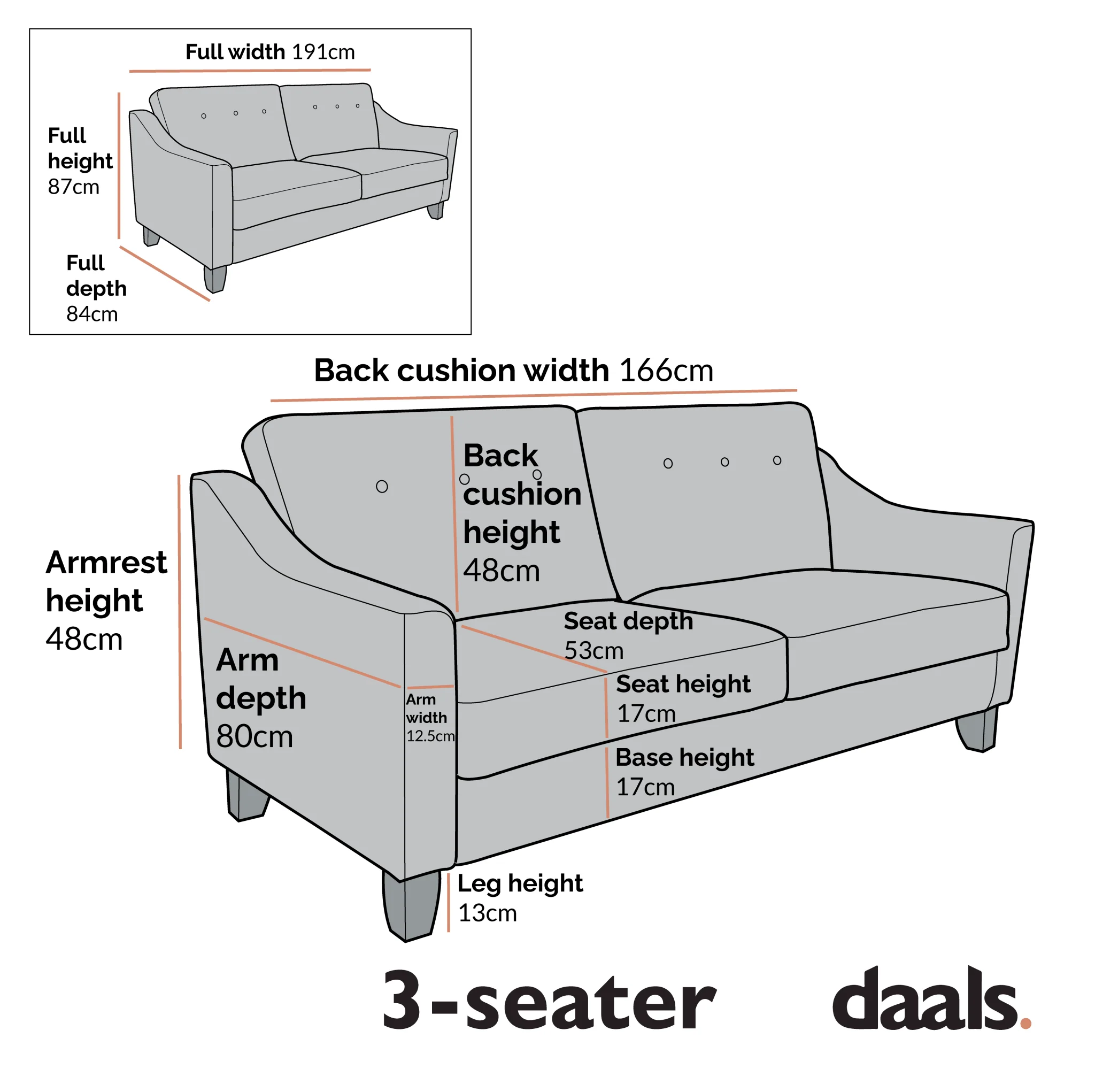 Harper 3-Seater Slope Arm Beige Woven Fabric Sofa - Image 6