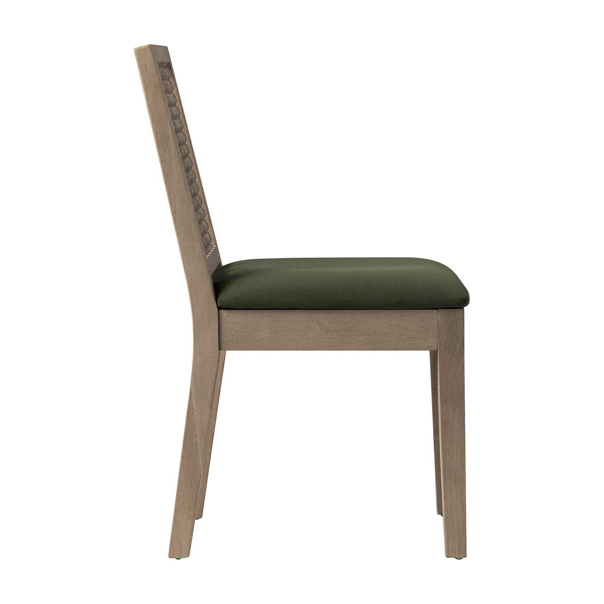 Hemingford Set of 2 Moss Green Velvet Bobbin Spindle Washed Oak Dining Chairs - Image 10