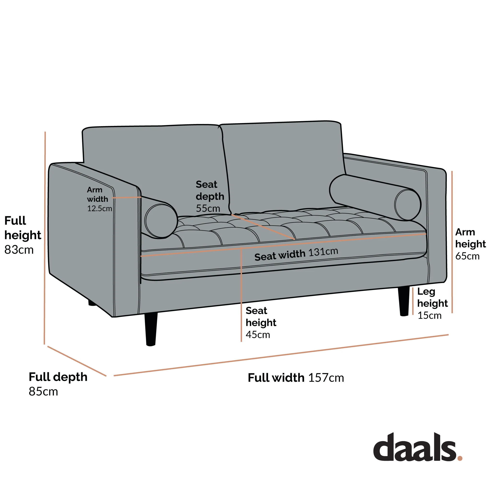Henrietta 2-Seater Sofa, Moss Green Velvet - Image 6