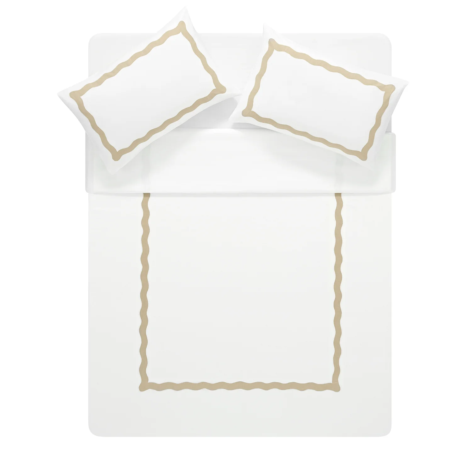 Lucinda Natural Wave 300 Thread Count Cotton Percale Duvet Set
