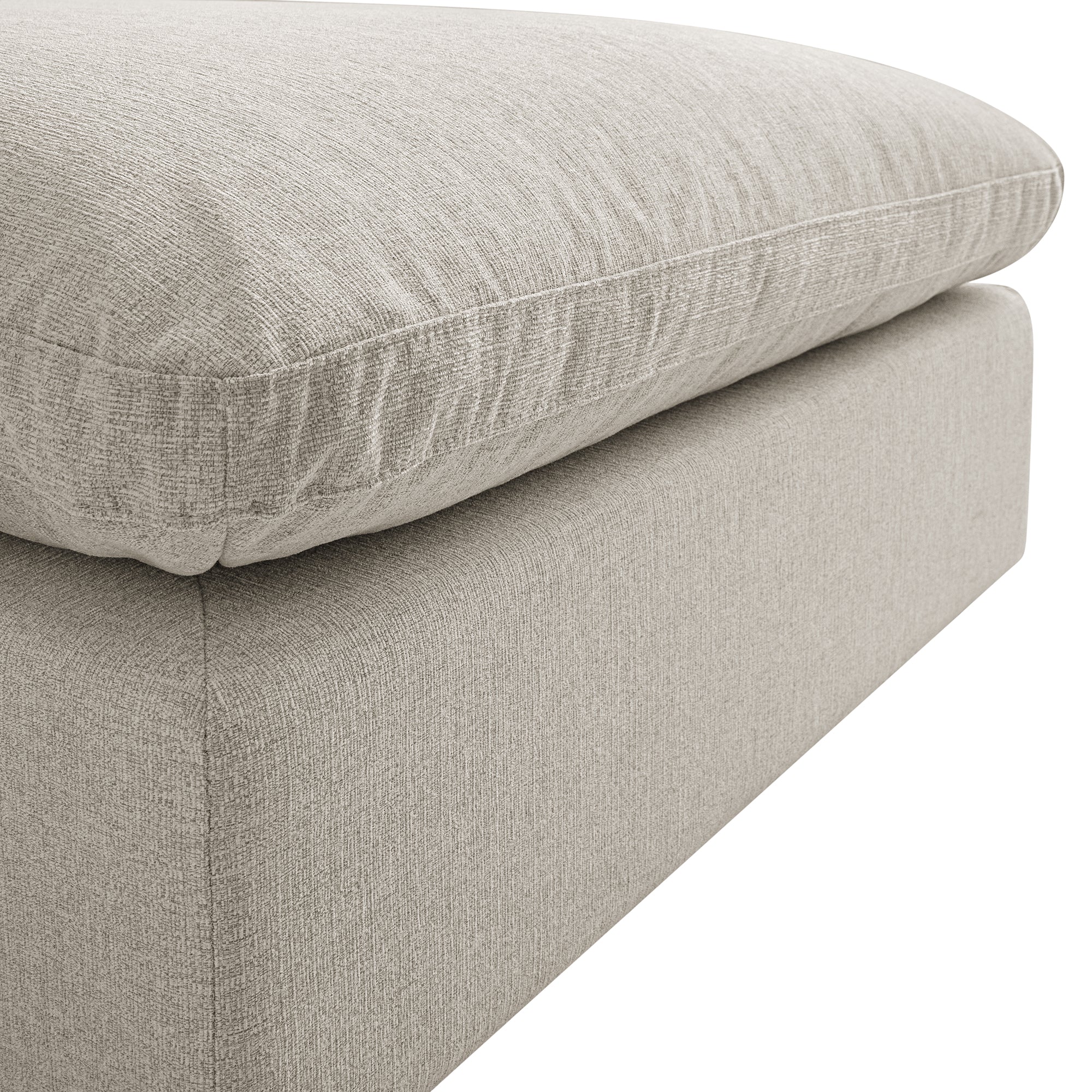 Lutyens Oatmeal Weave Fabric Modular Sofa, Armless Seat - Image 8