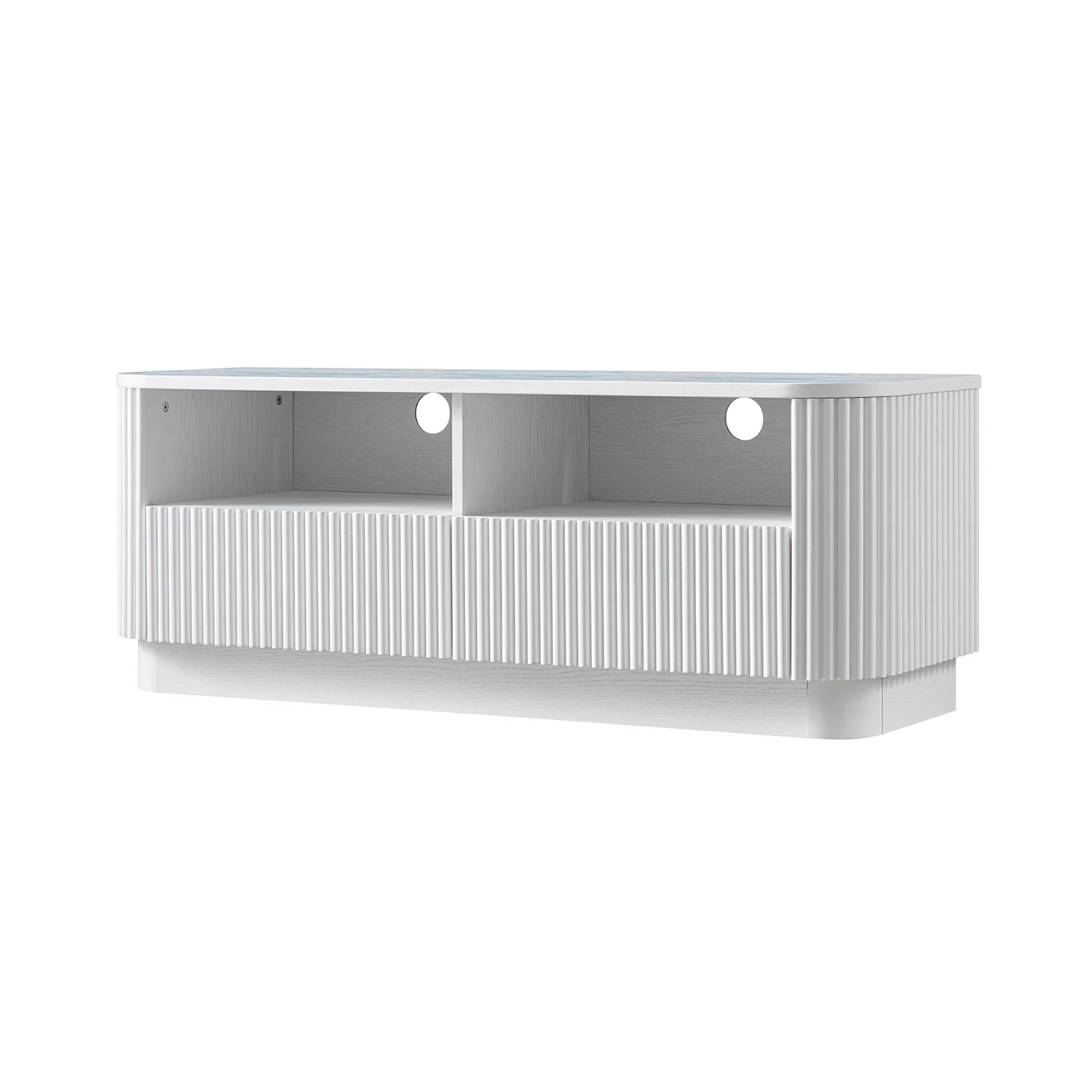 Maru 120cm TV Unit with Drawers, Washed White - Image 2