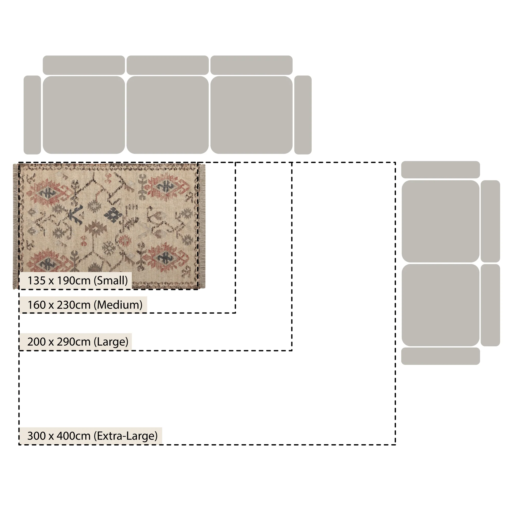 Matalya Kilim Handwoven Wool & Jute Cream Rug - Image 3