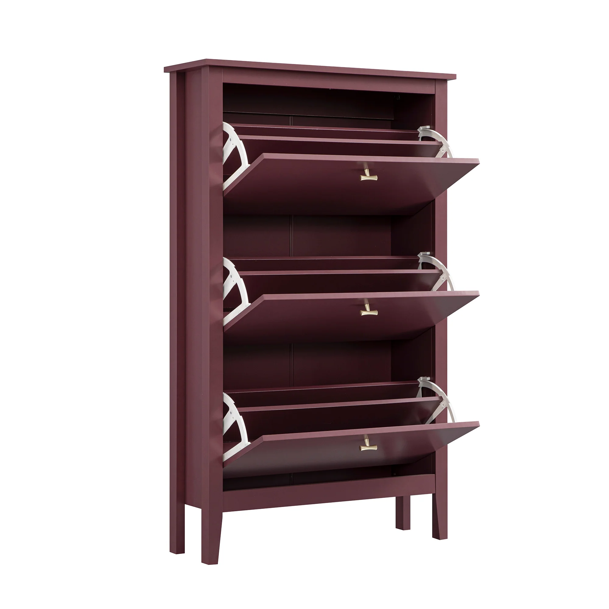 Oakham 3-Tier Shoe Cabinet, Wild Cherry - Image 4