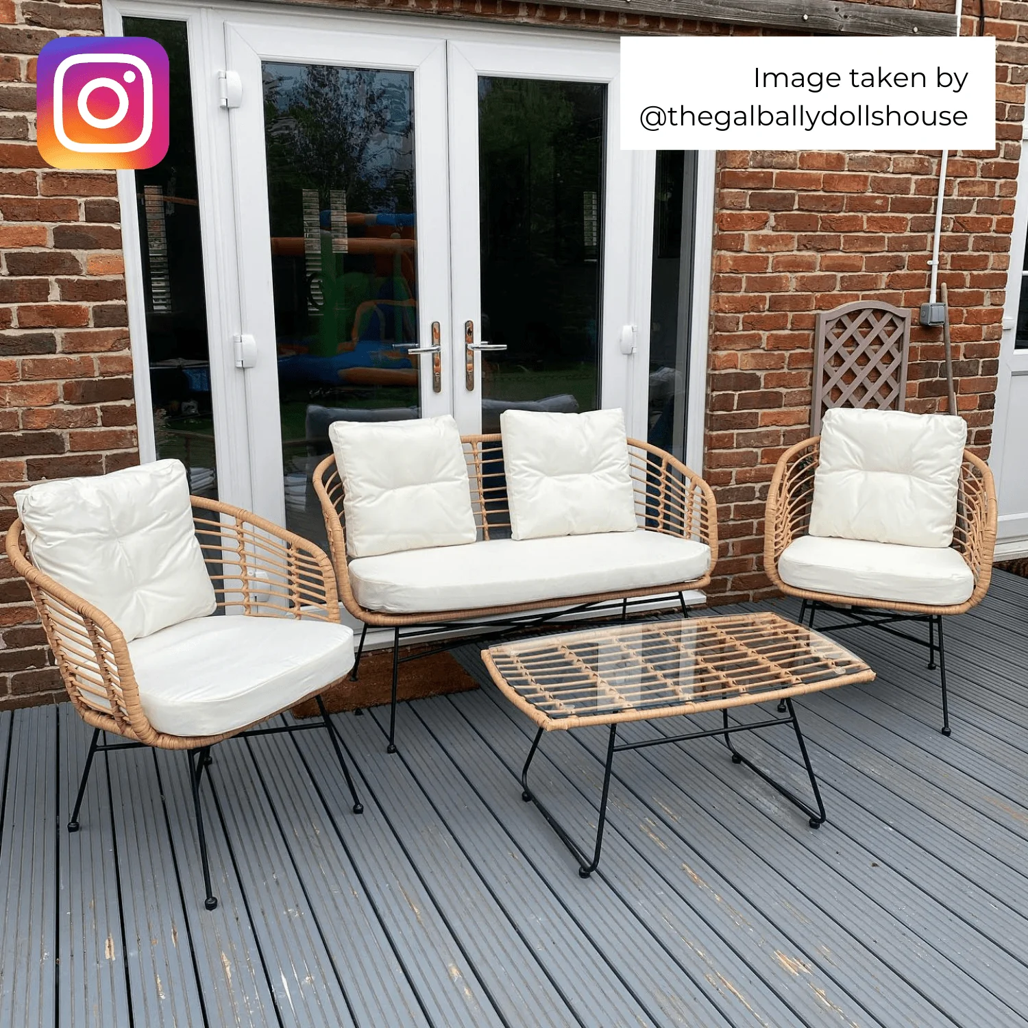 St Loy Natural 4 Seater Rattan Sofa set - Image 4