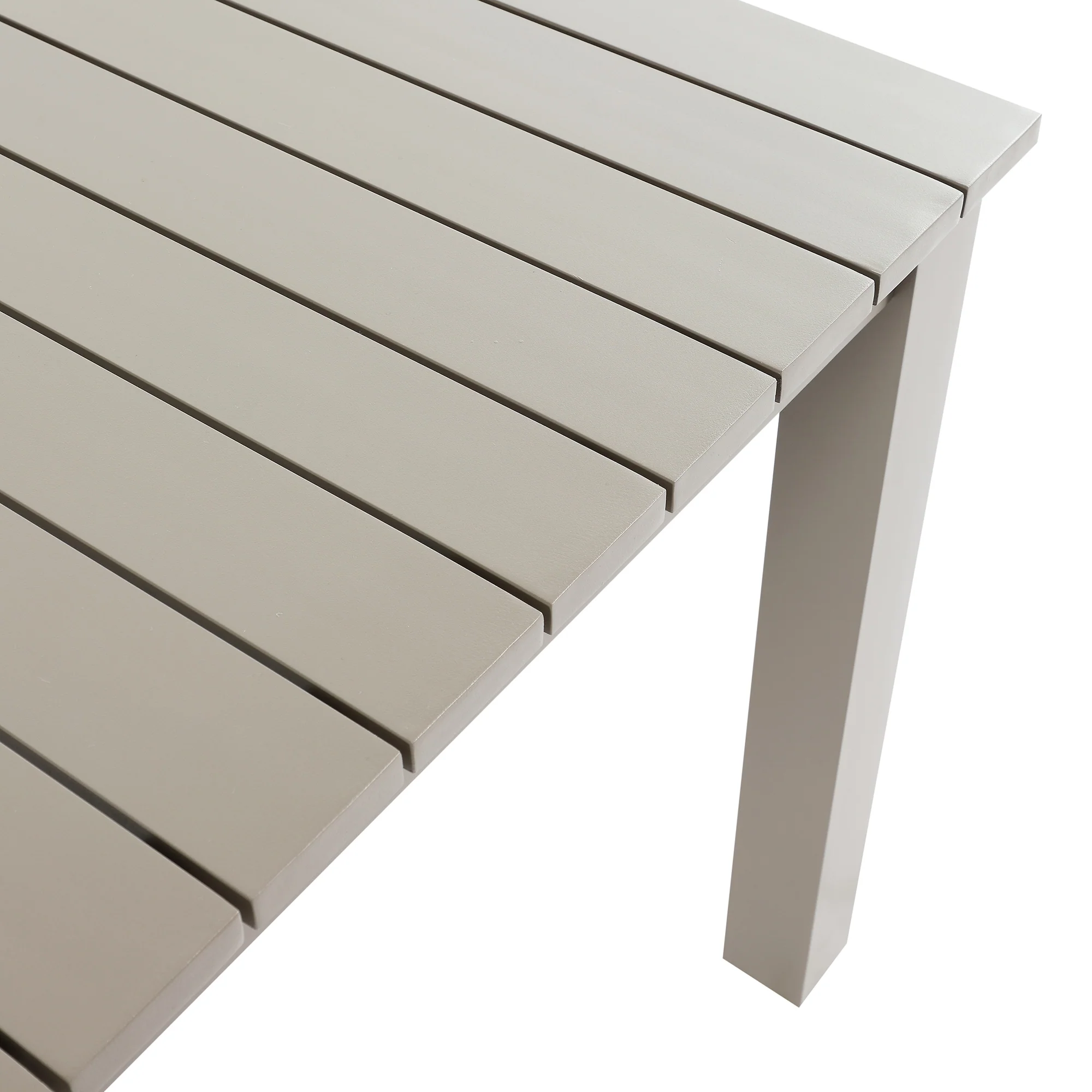 Stanford Outdoor 6-Seater Rectangular Dining Set, Taupe with Light Taupe Fabric - Image 9