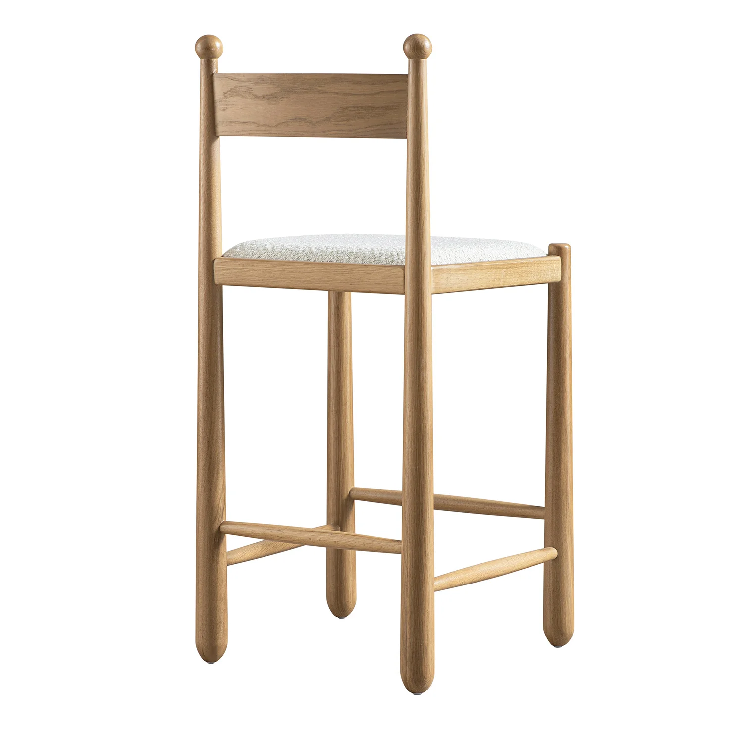 Tama Counter Stool, Ecru Boucle | Natural Oak Frame - Image 5